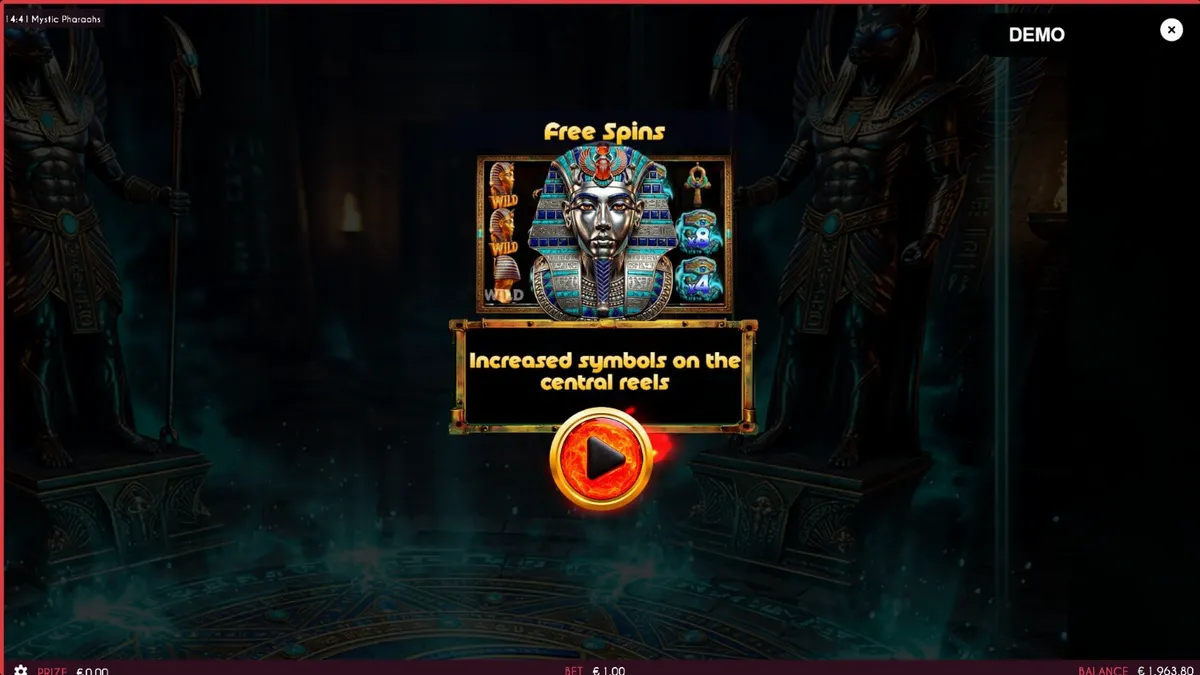 Tampilan visual slot Mystic Pharaoh dengan tema Mesir Kuno